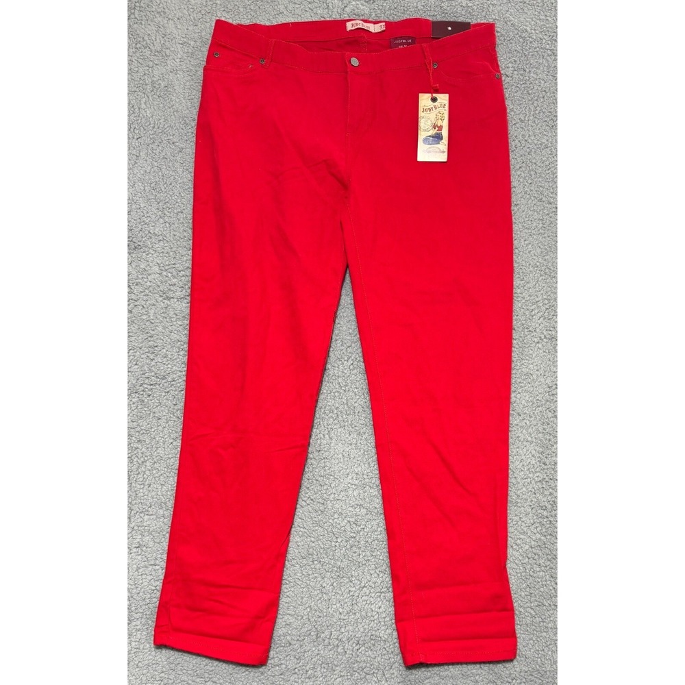 Judy Blue Cotton Twin Skinny Pants Womens 3XL Red 36x30 NEW JB8512PL